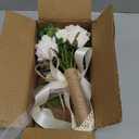 Wedding Bouquets for Bride Bridesmaid,White Champagne Artificial Roses Flowers for Wedding Church Decoration (6.5in)