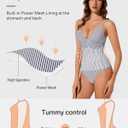 RXRXCOCO Women Tummy Control One Piece Swimsuits Slimming Shapewear Crisscross Back Bathing Suit (L)