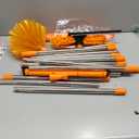 30 Feet High Reach Duster Kit with 2-24 ft Extension Pole High Ceiling Dusting and Window Cleaning Kit with Window Washer & Squeegee, Cobweb Duster, Washable Head for Ceiling Fan(Orange)