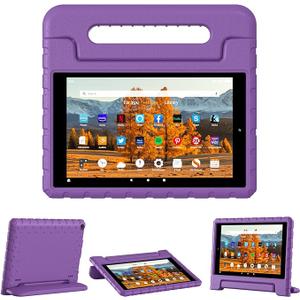 Kids Case for Amazon Kindle Fire HD 10 5th/7th/9th Generation 2015/2017/2019 Released, Shockproof Protective Tablet Cases with Adjustable Handle Stand, Purple