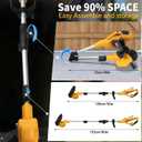 Cordless Weed Wacker & Edger for Dewalt 20V Battery, 3-in-1 Folding 150cm/59in Brushless Electric String Trimmer, Grass Cutter with 3 Types Blades for Lawn, Yard and Bush Trimming(No Battery), Medium