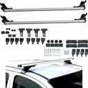 48 Inch Universal Car Top Roof Cross Bar Luggage Cargo Rack with 3 Kinds Clamp Silver Aluminum