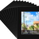 15 Pack 20x16 Black Picture Mats, Frame Mattes for 11x14 Pictures Display Photo Frame Mat Core Bevel Cut Mat Board Show Kit for Photos, Prints, Artworks