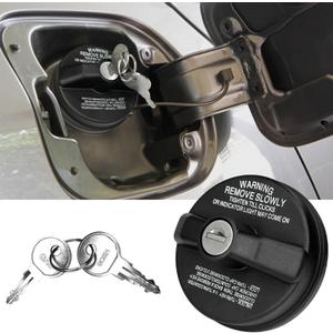 Locking Gas Cap Fuel Tank with Key, Gas Cap Lock Locking Fuel Cap Cover Compatible with Toyota 4Runner, Chevy Silverado 1500 2500 3500, Nissan GMC Honda Subaru Buick #10504 77300-47020 (Black)