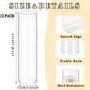 12 Pack Glass Cylinder Vases for Flower 16 Inch Tall Clear Centerpieces Bulk Vase Hurricane Floating Candle Holder for Table Home Decoration Wedding Holiday Floral Shelf Party Dining Decor