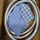 Tudomro 12 Pcs Decorative Embroidery Hoop with Fabric Set 9.3" x 6.8" Oval Imitated Wood Cross Stitch Frame & 11.8" Blue Pre-Cut Embroidery Cloth Squares for Craft Sewing Hanging Ornament