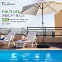 FRUITEAM Umbrella Base with Wheels, 110 LBS Heavy Duty Patio Umbrella Stand, Fillable Weighted Umbrella Base Holder for Patio, Deck, Poolside, Rust-Resistant and Windproof Design - Black