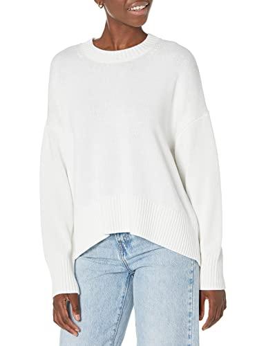 Daily Ritual Women's Boxy Crewneck Sweater Medium , White 