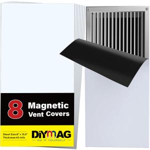 DIYMAG Strong Magnetic Vent Covers 8Pack, Magnets for Home Floor Standard Air Register, 8" x 15.5" Magnetics for Floors Wall and Ceiling Registers, Homes and RV, HVAC