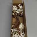 Fake Fall Flowers Artificial Silk Dried Hydrangea with Seed Artificial Fall Flowers Dried Florals Bouquet Autumn Decorations for Office and Home (4 PCS) (Cream White)