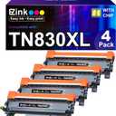 E-Z Ink Compatible TN830XL Toner Cartridge Replacement for Brother TN830XL TN830 TN 830 Toner Cartridges with Brother DCP-L2640DW HL-L2460DW HL-L2480DW HL-L2400D HL-L2405W Printer (4 x TN830XL Toner)