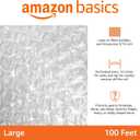 Amazon Basics Bubble Cushioning Wrap for Moving, Packing, Shipping and Storage, Heavy Duty Protection for Fragile Items, 12-inch x 100-foot Long Roll, Large 5/16", Clear