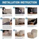H.VERSAILTEX Velvet Recliner Chair Covers 1-Piece for Reclining Chair, Recliner Cover Feature Thick Luxury and Soft Fabric with Elastic Bottom, Anti-Slip Foams Attached (Taupe,X-Large)