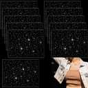 Glenmal 12 Pcs Sheet Iron-on Rhinestone Sheets Crystal Transfers Glitter Hotfix Rhinestone Decals Hot Melt Patches in 2 Styles for Clothing Craft DIY Decor (Classic Style)