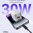 wegear USB C Fast Charging Charger, 30W Dual-Port GaN Nano Charger with Foldable Plug for iPhone 16/15 Series, iPad, Galaxy S24 Ultra and More Series, (White, 1 Pack)