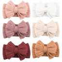 Niceye Handmade Baby Headbands Soft Stretchy Nylon Hair Bands with Bows for Newborn Infant Baby Toddler Girls (Red)