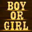 Boy or Girl LED Light Up Letters Sign for Baby Shower Gender Reveal Party Decor Wall Hanging, Table Decorations Birthday Nursery Pregnancy Celebration8.27in