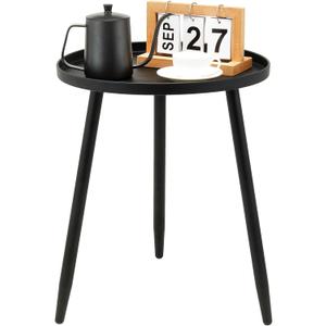Decent End/Side Tables - Small Round Accent Table, Metal Black Narrow Night Stands with 3 Legs, Ideal for Any Room-Side Tables Living Room, Bedroom, Tall Plant Stand Balcony, Indoor & Outdoor