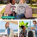 BAGSMART Womens Backpack Travel Laptop Backpack for Women, Quilted College Laptop Bookbag, Work Back Pack for Women, Cute Computer Water-Resistant Casual Daypack, Puffer Soft Pink