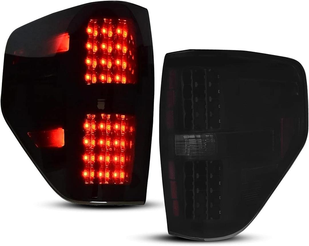 AUTOSAVER88 LED Tail Lights Compatible with 2009-2014 Ford F150 Styleside Pickup Truck Rear Taillights Brake Reverse Lamp Assembly Smoked Left+Right