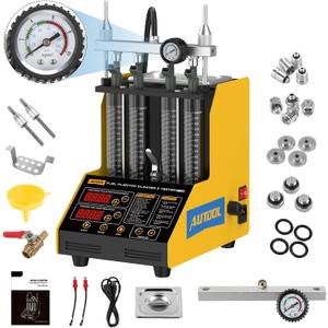 AUTOOL Fuel Injector Cleaner Tester Machine, Ultrasonic Fuel Injection Cleaner 4 Cylinder for Gasoline Injectors, Digital Display, 3 Cleaning Functions 10 Test Modes (CT150)