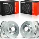 A-Premium 13.77 inch (349.7mm) Front Drilled and Slotted Disc Brake Rotors
for Select Audi, Porsche and Volkswagen Models - Q7 2007-2015, Cayenne 2003-2018, Touareg 2004-2010, 2-Pack