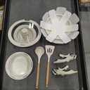 Ceramic Nonstick Cookware Set, Healthy, Non Toxic,17-Pieces Pots and Pans Set Removable Handles, Induction RV Kitchen Set, Stain & Scratch-resistant, Dishwasher/Oven Safe, PFAS/PFOA Free, Cream White