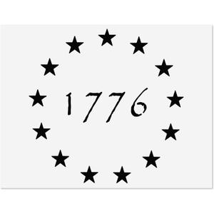 1776 13 Stars Betsy Ross Stencil Template - Reusable 4th of July Stencil of American Flag Pattern Stencil for Independence Day Decorations Painting Wood & Wall Art (10.5"x14.82")