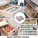 Antimbee Spice Drawer Organizer, 4 Tier- 8 Pack Kitchen Spice Rack Tray for Drawer, Expandable From 13" to 26" Acrylic Seasoning Organizer Rack Holds up 56 Spice Jars (Jars not Include)