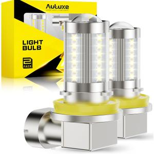 H11/H8/H16 3030-33SMD White Fog Light Bulbs or DRL, 360illumination With Project Lens, 6500K 600% Brightness Upgraded, H16 Front Fog Lamp, Non-polarity, Plug-and-Play, Pack of 2