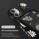 LEECG for iPhone 12 Mini Case, Astronaut Floral Butterfly Print Creative Design Phone Cover Anti Scratch Soft Microfiber Lining Liquid Silicone Phone Case 12 Mini-Daisy Black