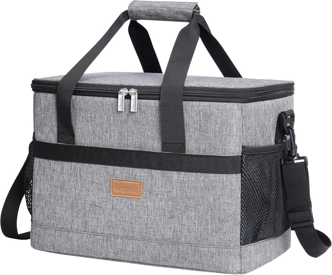 Lifewit Cooler Bag 30/50/60 Cans Collapsible and Insulated Large Lunch Bag Leakproof Soft Cooler Portable Tote for Camping/BBQ/Family Outdoor Activities (Gray)