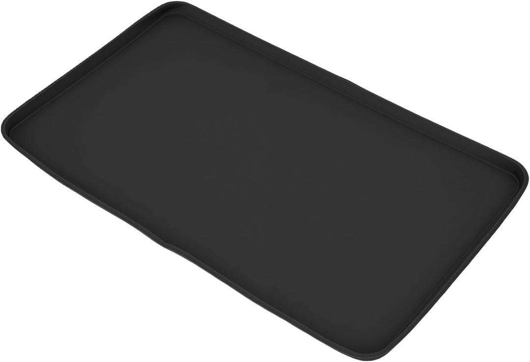 Silicone Coffee Mat, Water Proof Raised Edge Coffee Bar Mats for Espresso Machine Station Accessories, Heat Proof Dish Drying Pad for Kitchen Counter, 18.5x11in (47x28cm/18.5x11in) (#512, Black)