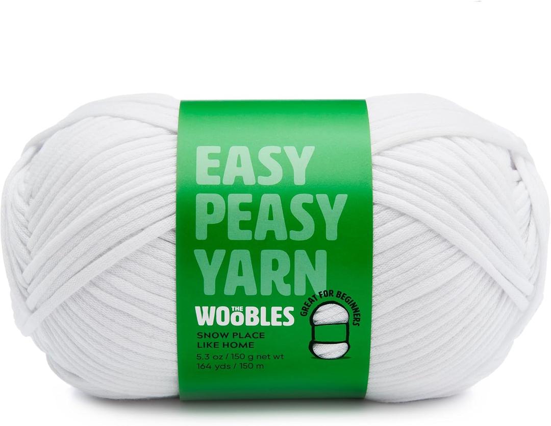 Woobles Easy Peasy Yarn for Beginners with Easy-to-See Stitches - Crochet & Knitting Yarn - Worsted Medium #4 - Cotton-Nylon Blend