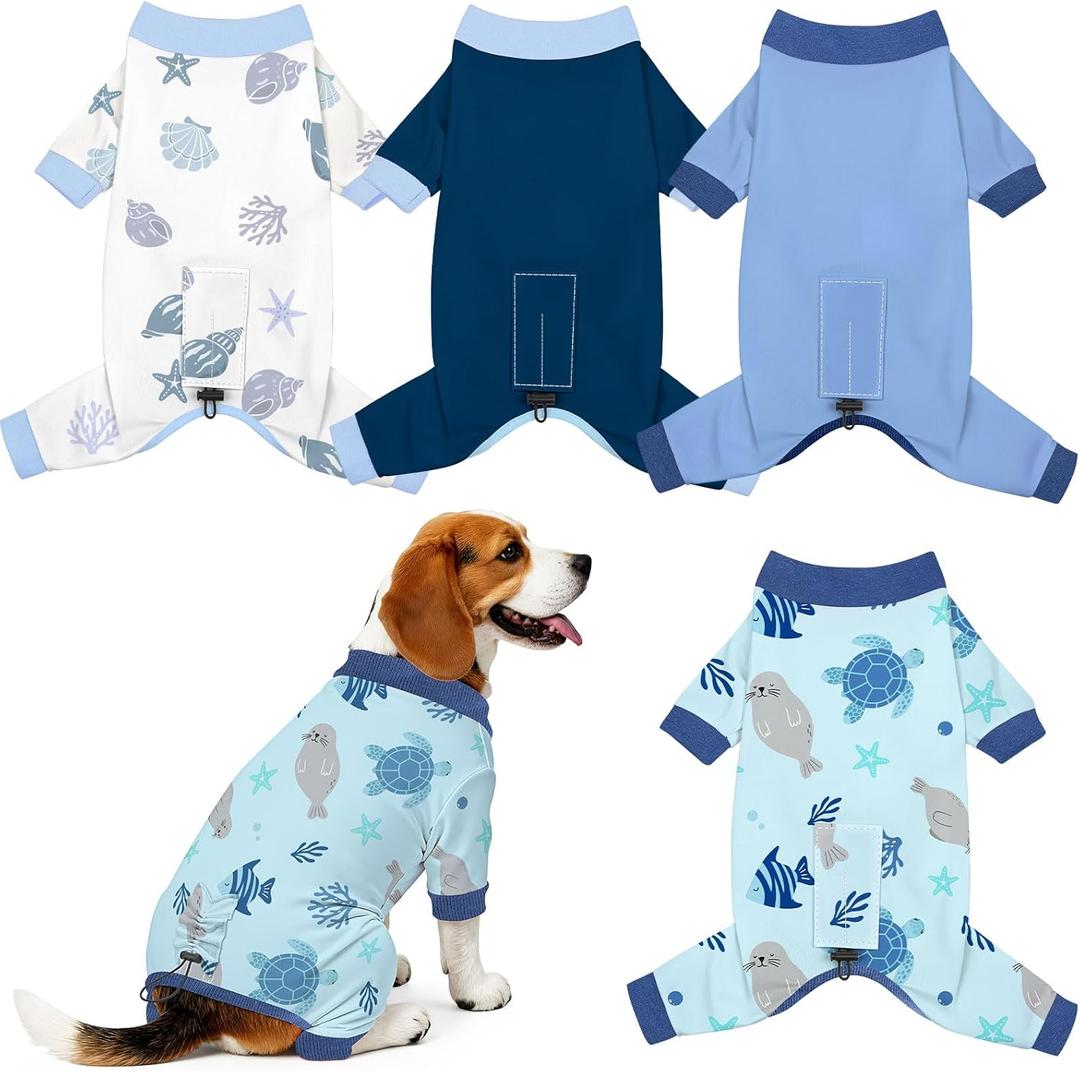 4 Pack Dog Pajamas Pet Costumes Dog Jammies Onesies Sweatshirt Adjustable Breathable Stretchy Clothes for Puppy Small Medium Large Dogs Girls Boys,XL