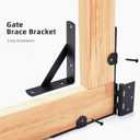 WEKIS 2 Sets Anti Sag Gate Kit Heavy Duty No Sag Kit Gate Corner Brace Bracket for Wooden Fence Gate with Self-Locking Gate Latch