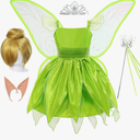 Fairy Costume for Girls Princess Dress up Halloween Cosplay Outfit, Color: Green, Size: M