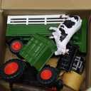 Farm Toys Tractor with Trailer-16.5 Inches Tractor Playset 1/24 Scale Gripper Frontloader Spreader for Boys Kids Toddlers Age 3-7 Years Old