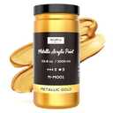 Nicpro Acrylic Paint Metallic Gold, 33.8oz/1000ml Large Gold Leaf Paint, Non Toxic, Non Fading for Art Painting, Handcrafts, Ideal for Multi-surface, Canvas, Wood, Clay, Fabric, Metal, Furniture