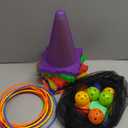 Carnival Outdoor Indoor Game for Kids Ages 4 5 6 7 8 9 10 11 12 and Up with LED Lights – 30 PCS Ring Toss, Bean Bags, Plastic Cone Toss – Perfect for Birthday Gift Parties & Night Play