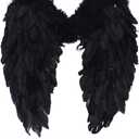 Taotenish Feather Angel Wings Party Costume Fancy Dress Fairy Feather Wing Christmas Decorations - Black