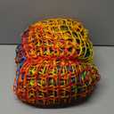 Kids Playground 9.8 x 9.8Ft Climbing Cargo Net - Kids Playground Safety Net,Polyester Double Layers Rope Bridge Net for Tree House and Outdoor AdventureRainbow