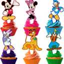 Mouse Birthday Party Supplies, 24PCS Cupcake Toppers Decorations for Mickey Party Supplies Decor