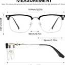 Cyxus Retro Blue Light Glasses Men - Square TR90 Metal Blowline Frame Stylish Trendy for Computer Daily Work 8252