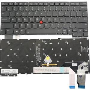 BestParts Backlit Laptop Keyboard Replacement for Lenovo Thinkpad X13 Yoga Gen 2 Type 20W8 20W9 & X13 Yoga Gen 3 Type 21AW 21AX US Layout with TrackPoint Black