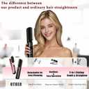 Cordless Hair Straightener Brush - Curler 2 in 1 Hair Styling Tools，Portable Rechargeable Battery-Powered for Travel with 4 Temperature Settings， Removable for Easy Cleaning