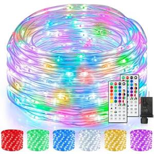 Mlambert 99Ft 300 LED Christmas String Lights Outdoor Indoor, 17 Solid Colors 8 Multicolors 8 Lighting Modes RGB Twinkle Fairy Rope Lights with Remote & Timer for Xmas Tree Holiday Party Decor