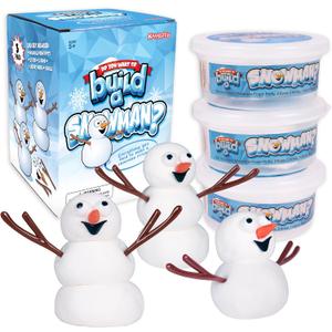 Kangaroo 3 Pack Build a Snowman Kit Snowballs Toys for Kids Stocking Stuffers - Snow Play Winter Toys Christmas Crafts DIY - Snow Man Kit Outdoor Modeling Clay Craft - Xmas Stocking Stuffers For Kids