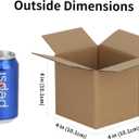 4x4x4 inches Shipping Boxes 50 Pack, Kraft Corrugated Small Cardboard Boxes for Mailing Packing, Brown