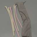 5Pcs Anti Wrinkle Straw, Flat Wide Drinking Straw Compatible with Stanley 40 oz & 30 oz, Reusable Flexible Wrinkle Long Drinking Straws with Cleaner Brush, Perfect for Lip Filler